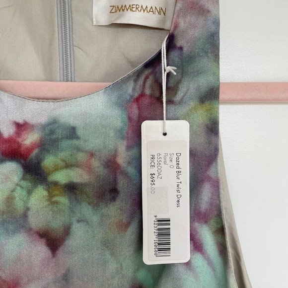 ZIMMERMANN Dazed Blur Twist Silk Dress - BNWT - size 0 - Picture 3 of 5